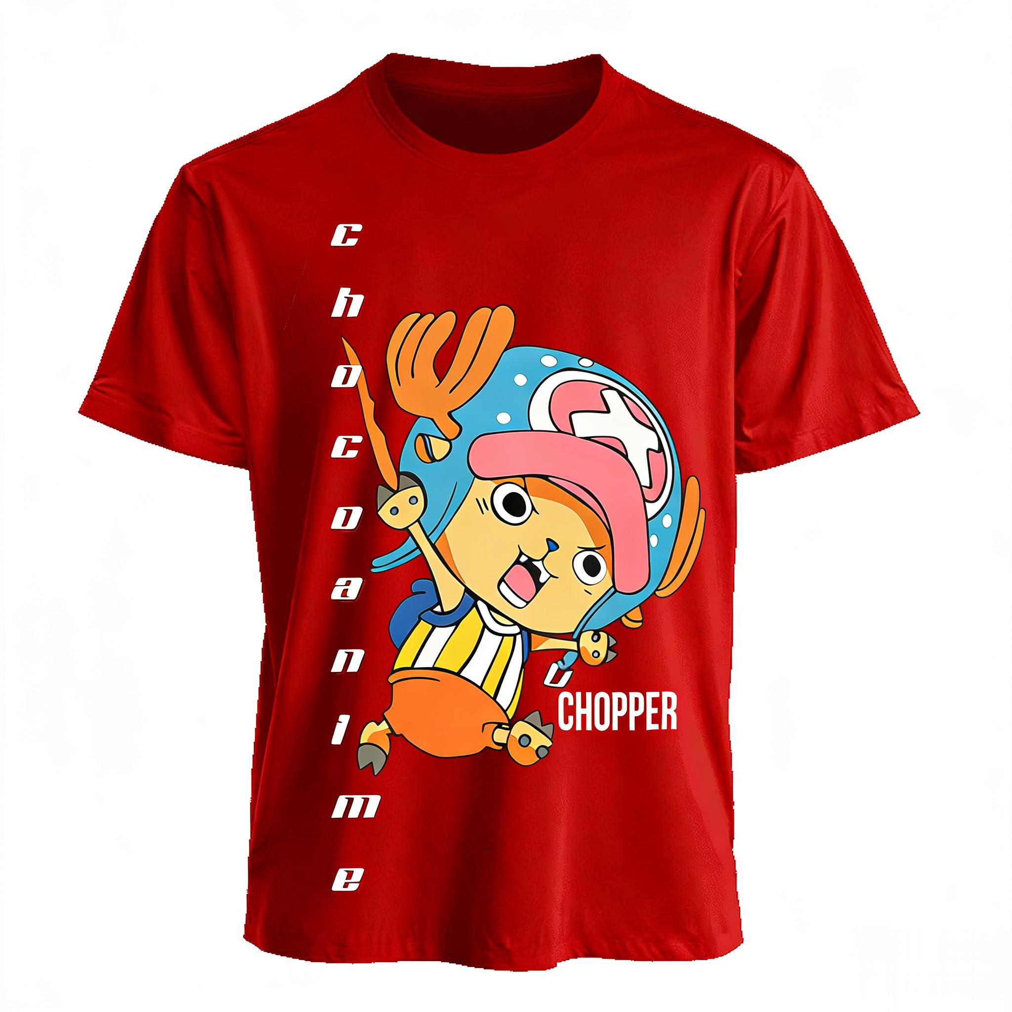 

One Piece Chopper Anime T Shirt Unisex Women 2026 Summer New Cotton Short Sleeve Tee Tops Streetwear Casual Graphic Tee Y2k Clothes S
