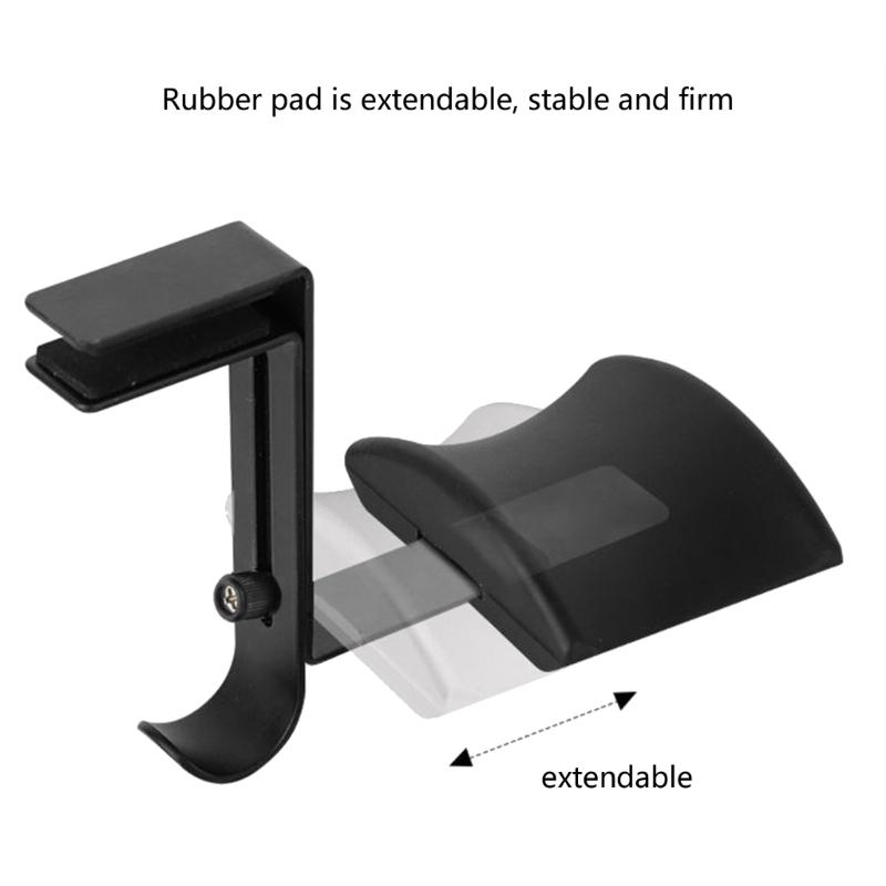 Toolless Adjustable Desk Clamp Headsets Stand For Workspaces Headphone Rack With Secure Grip