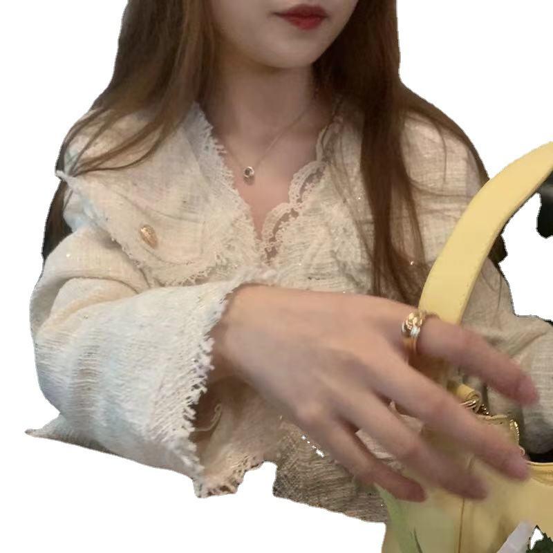 Chic Temperament Lace Collar Chiffon Shirt