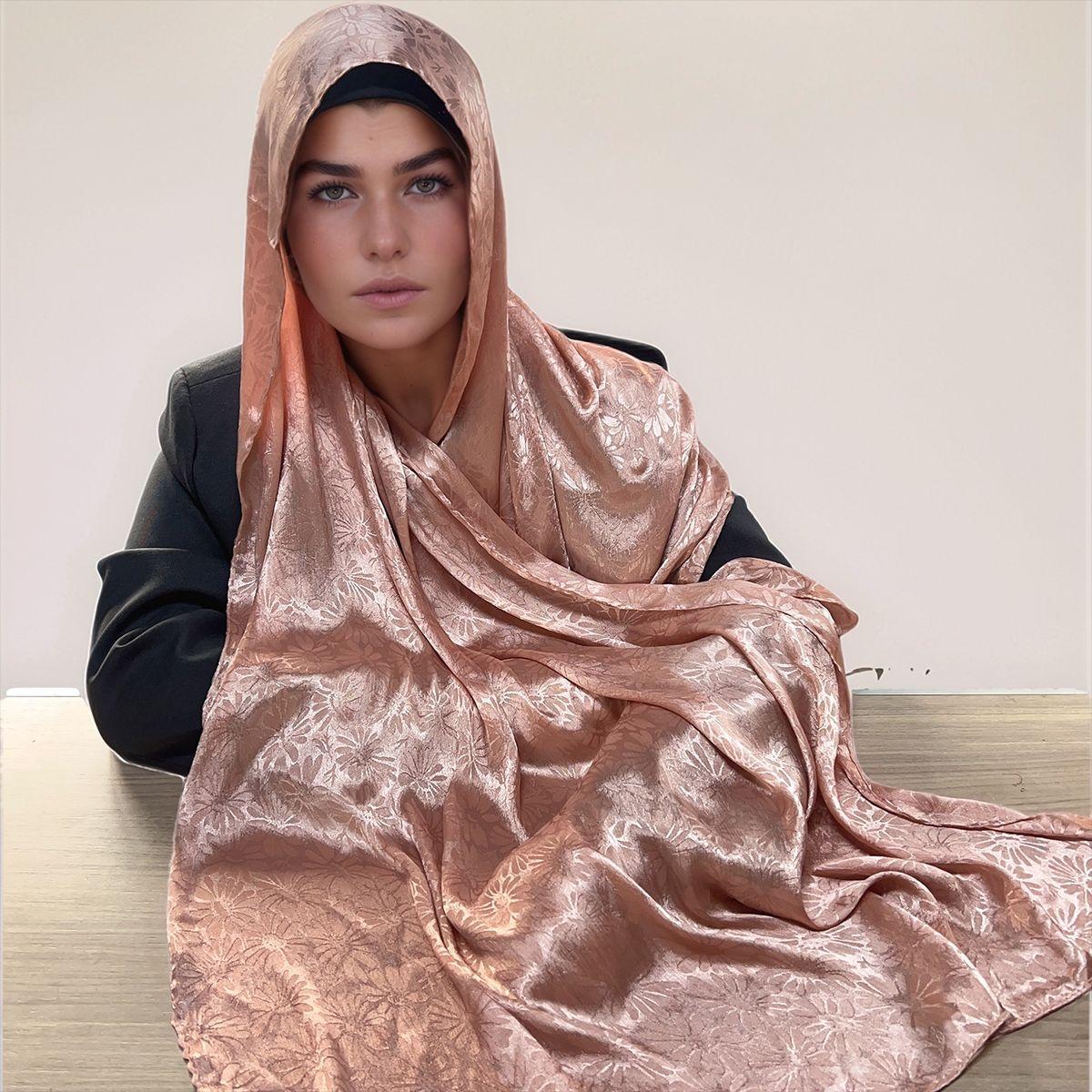 

Malaysia s new imitation silky satin jacquard long scarf, women s shawl, headscarf MSL403 70*170CM