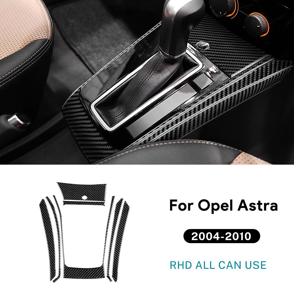 Real Soft Carbon Fiber Sticker For Vauxhall Opel Astra H MK5 2004 2005 2006 2007 2008 2009 2010 LHD RHD Car Gear Shift Panel Tri