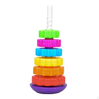 Baby Stapeln Spielzeug Sensorischen Gehirn Entwicklung Regenbogen Ringe Stacker Interessant