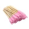 Practical 50pcs Bamboo Handle Disposable Silicone Eyelash Brushes Eyebrow Extension Mascara Wands Applicator Women Makeup Tools