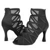 Sexy High Heels Adult Women Dance Boots Mesh Salsa Tango Latin Dance Modern Ballroom Dancing Shoes Heeled 9CM