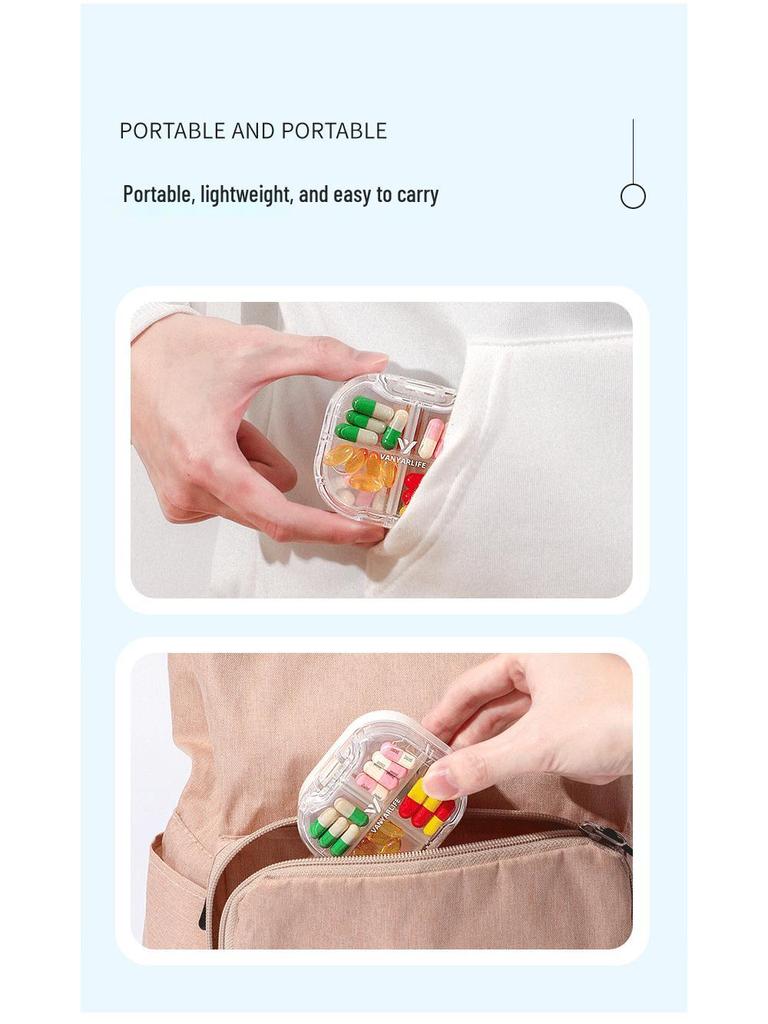 Compact, Moisture-Proof Pill Box for Daily Medication - 3 Times a Day, 7-Day Organizer