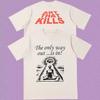 New Roundneck Cartoon Group Portrait Retro Scene Pattern Unisexs and Womens Casual ShortSleeved TShirt