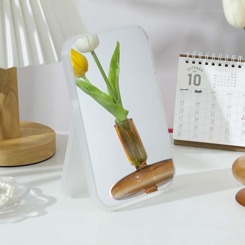 Portable HD Folding Makeup Mirror: Square Vanity for Dorm or Desk