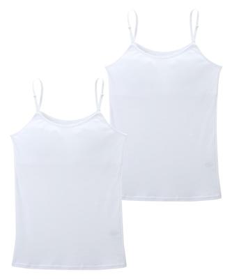 Cotton Soft Padded Camisole Undershirts of Size 150 Children's 100% (Set 2) (Girls) White,