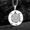 New Simple Hollow Flower of Life Mandala Moon Phase Sacred Geometric Sweater Chain Flower Necklace Jewelry