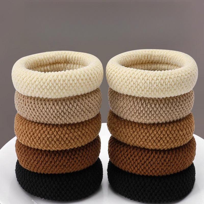 

10 шт. Разноцветные высокоэластичные утолщенные универсальные простые резинки-скранчи, не повреждающие волосы резинки для волос, веревка для волос