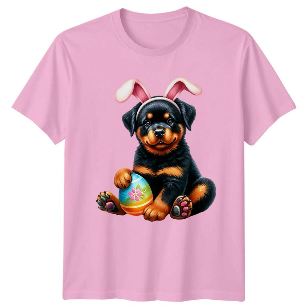 Cute Rottweiler Puppy Wearing Bunny TShirt Rottweiler Easter Gift For