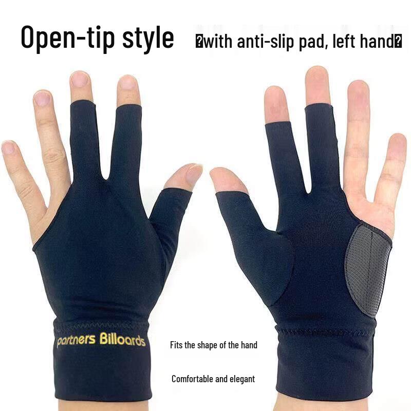 Jun Ding Ying Left Hand 3-Finger Open Tip Billiard Glove