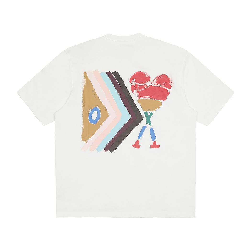AMI Summer New Loose Plus Size Pure Cotton Printed Couple T-shirt