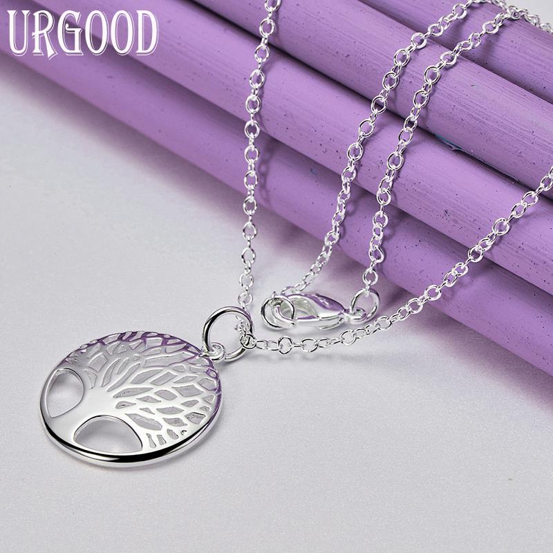 Collier pendentif arbre de vie en argent Sterling 925, bijoux de mode de mariage