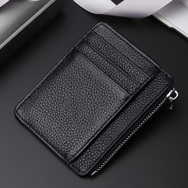 Genuine leather card bag, first layer cowhide card clip, ultra-thin bank credit card cover, multi-card position, and small ID bag.