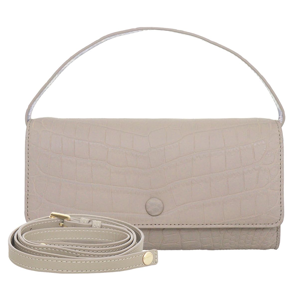 

Rodania RDOC9561 Taupe Matte Crocodile Shoulder Flap Wallet for Women [Brand Name] [Used]