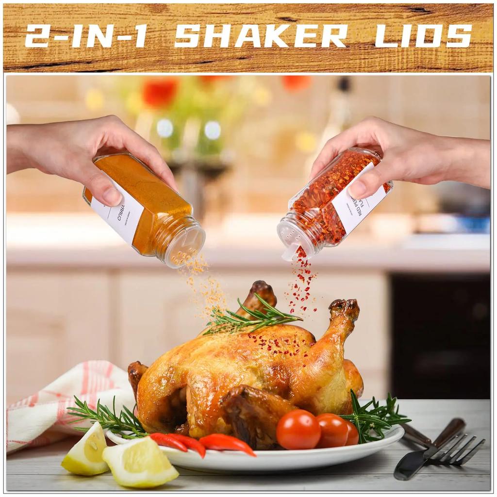 Square Seasoning Containers 40oz Rosewood Pepper Shaker Seasoning Jar 24 Individual Glass Seasoning Jars 120ml