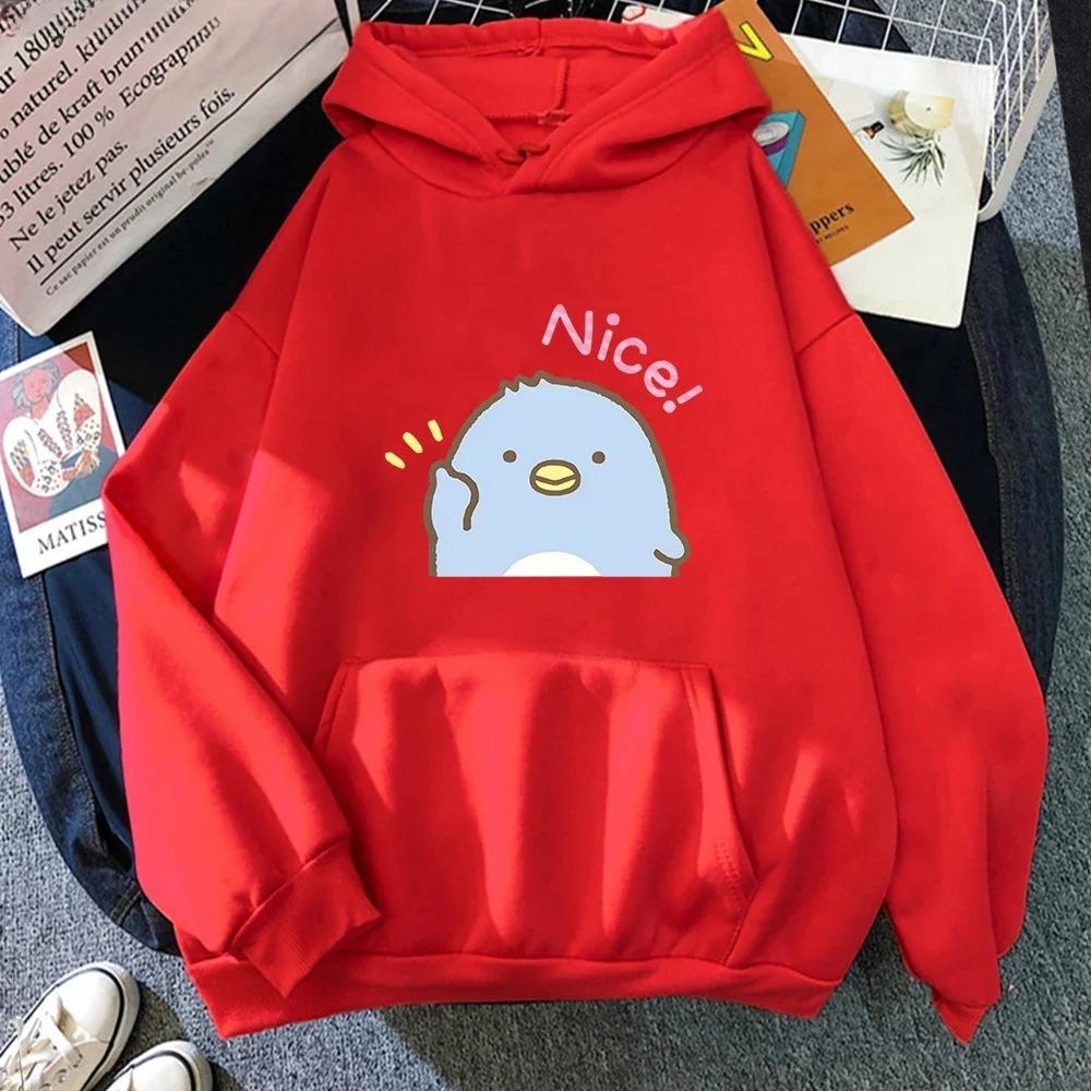 Penguin Cute Graphic Printed Hoodie Sweatshirt Autumn Winter Clothes Women Y2k Kawaii Pullover Women Casual Clothing