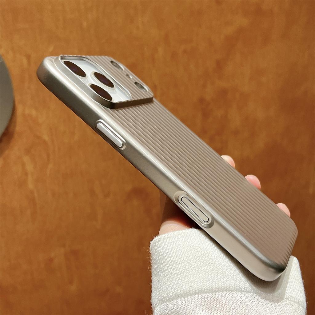 For iPhone 17 Pro Max PC Phone Case Corrugated Textured Protective Back Cover