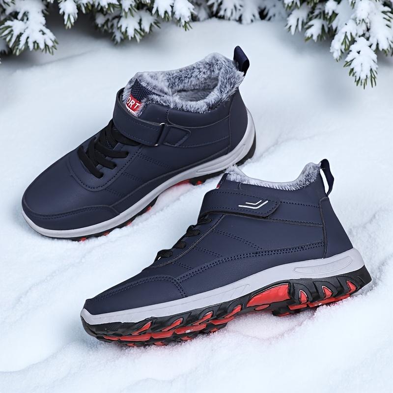 Men's Thickened Winter Snow Boots Fleece Lined Ankle High Non Slip Outdoor Hiking Daily Wear Cold Weather Athletic Durable Shoes Sizes 39-46