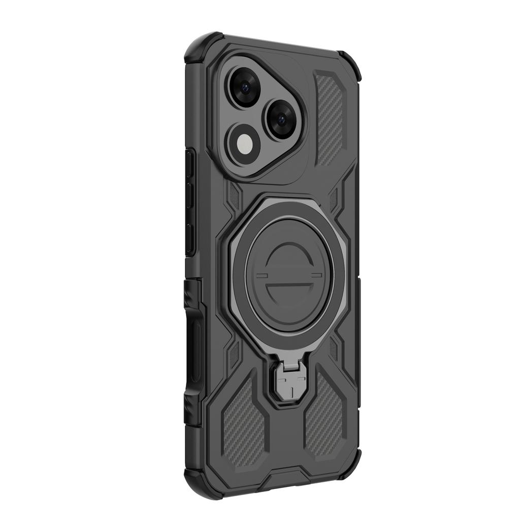 For Honor 400 Lite 5G Magnetic Case Rotating Metal Kickstand Shockproof PC+TPU Phone Back Cover