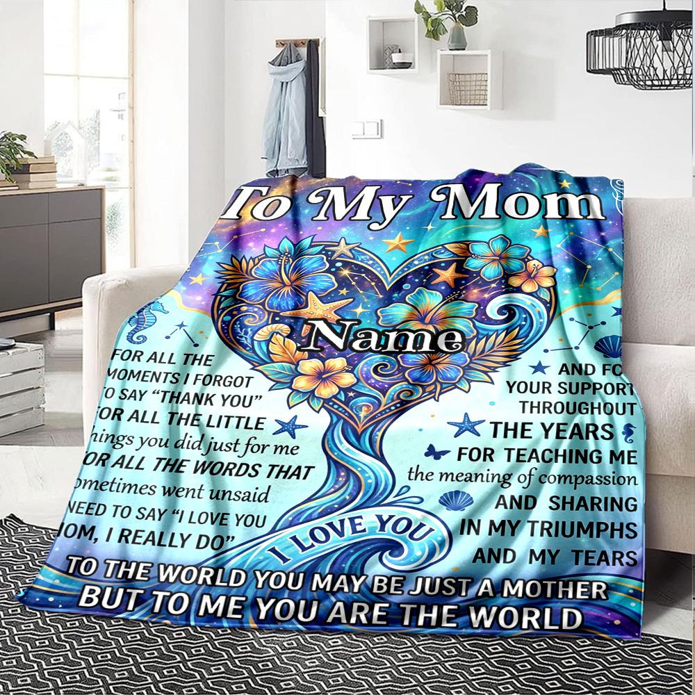 Mother'S Day Love Comforts Always Forever Themed Blanket Personalized Name Soft Warm And Versatile For Sofa Bed Office And Travel Machine Washable