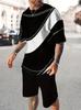 Herenpak Casual Simpel Patroon Print T-shirt Hawaïaans Casual Vakantie T-shirt Tweedelig Sneldrogend Korte Mouw Heren Set