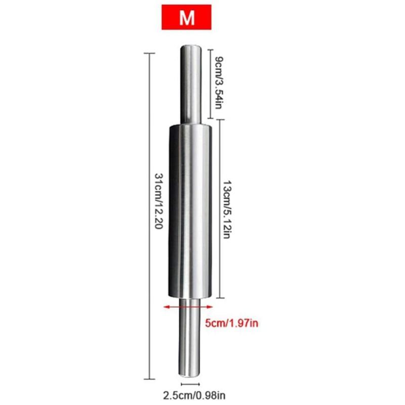 Stainless Steel Rolling Pin Non Stick Rolling Pin For Baking Dough Pizza Pie Baking Making Tool Kitchen Accessories
