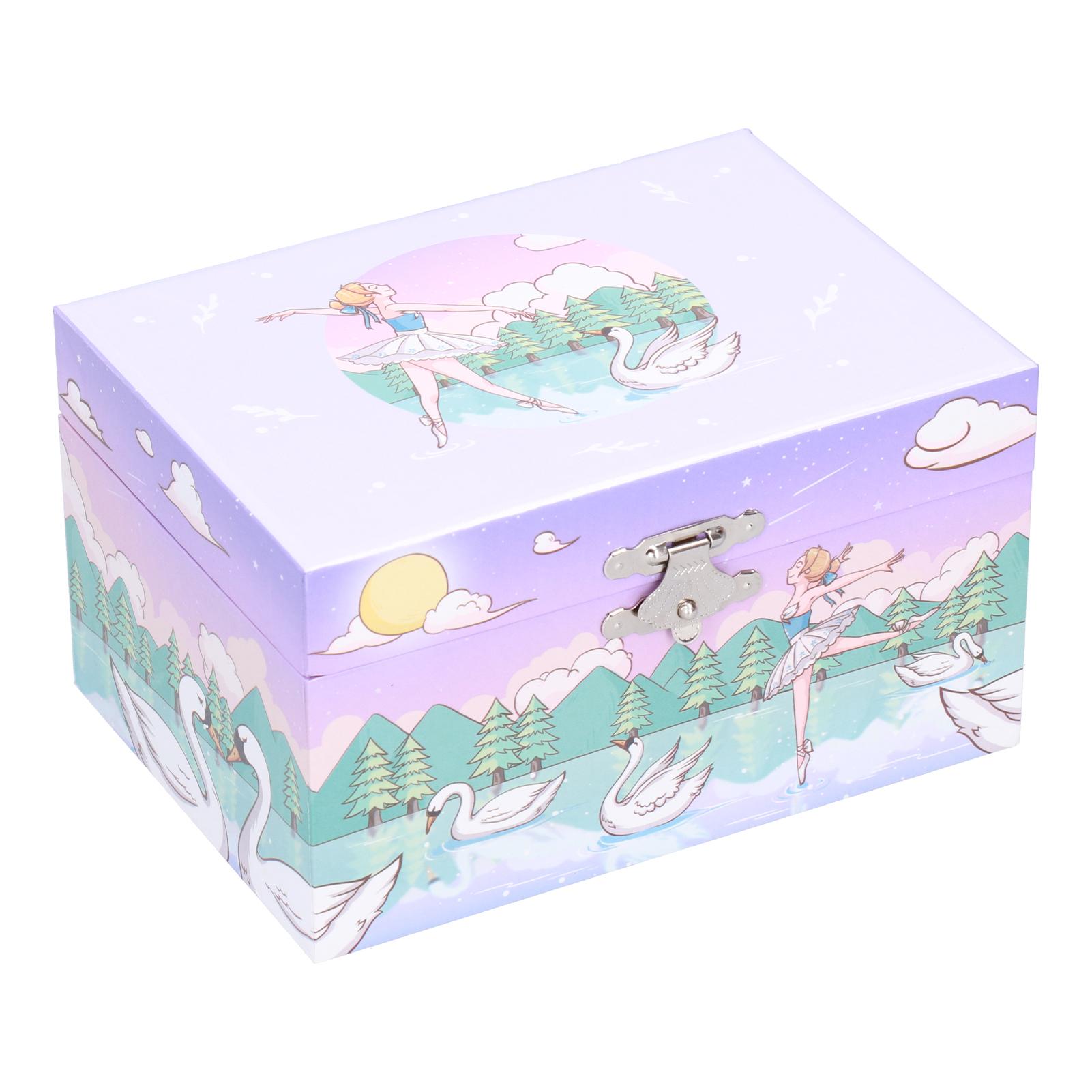 

Children Musical Jewelry Box Kid Girls Cartoon Ballerina Storage Box Organizer GiftF Type Fiberboard 15x10.5x8.5cm розовый