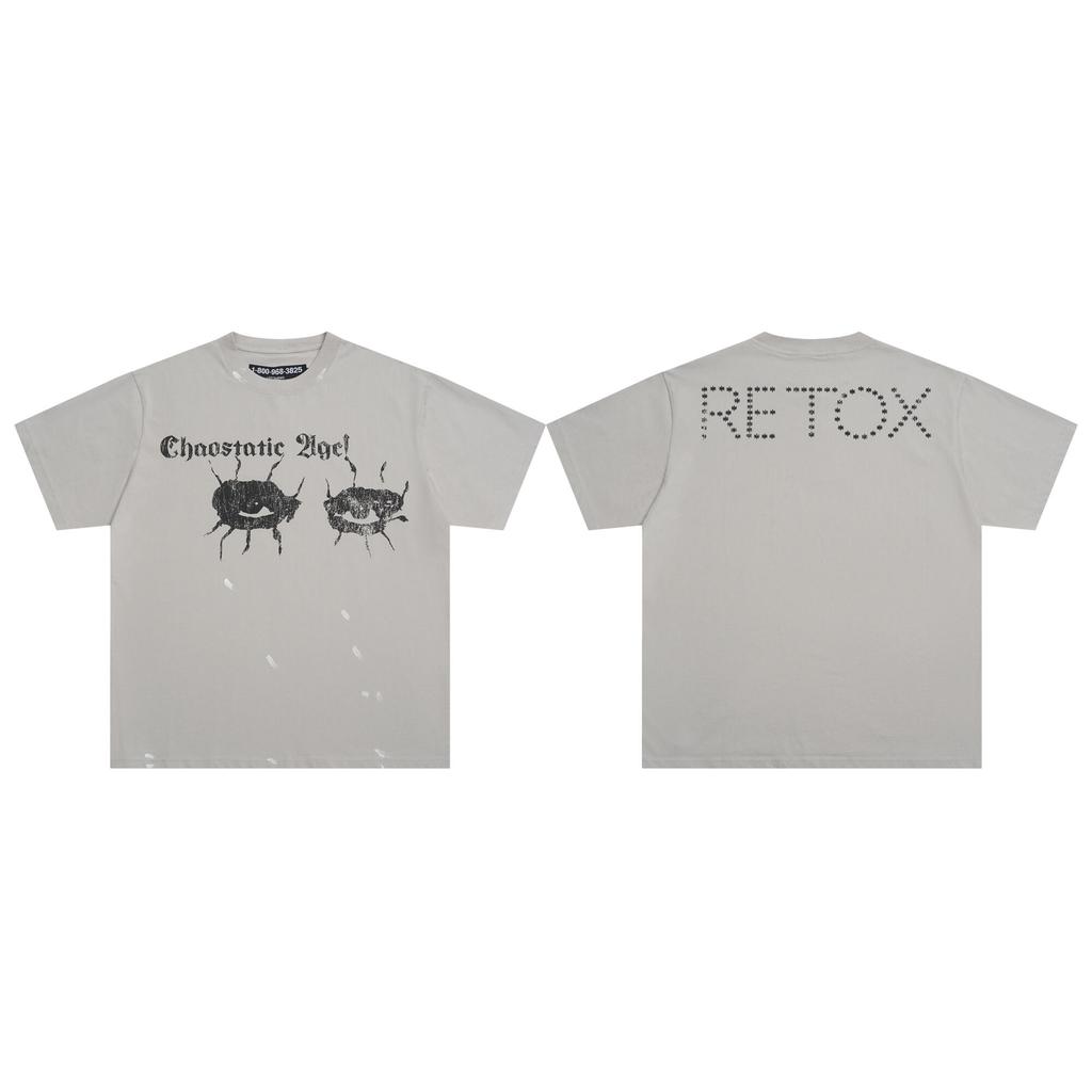 Herren- und Damen-Baumwoll-T-Shirt in hoher Qualität, Distressed-Waschung, Beliebte Mode, Studenten-Trendmarken-T-Shirt