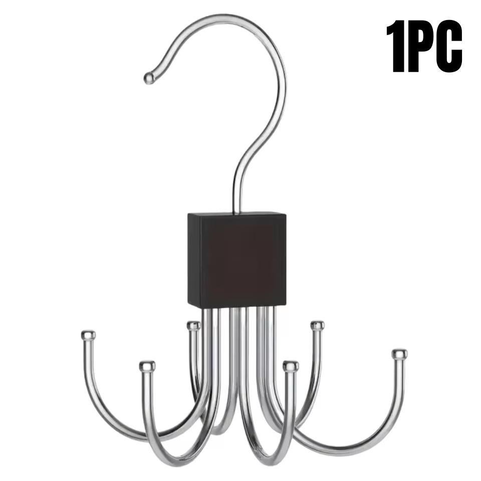 1/2/3/5Pcs 360° Rotating Storage Hanger Hook Multi-Claw Metal Belts Rack Wardrobe Organizer Bras Ties Scarves Closet Supplies