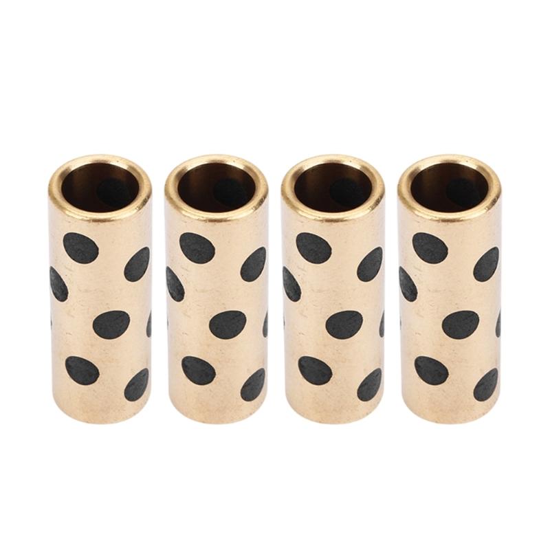 Oilless Brass Brass Sleeve Sintered Bushing Lubricated Bearings For Highly Temperature Applications 4Pcs/Set