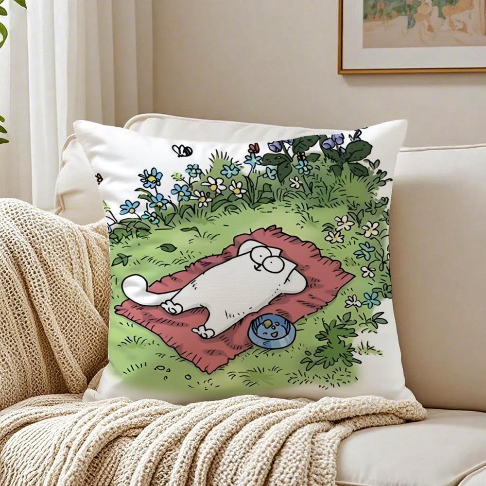 Cute Funny Art SSimons Cat Cushion Cover Pillowcase Antidustmite living Room Sofa Decor Cushion Room