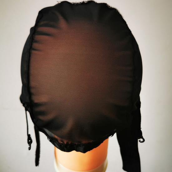 Hairnet Black French Net with Fastener Tape Elastic Ice Silk Trim Hollow Embroidery Lace
