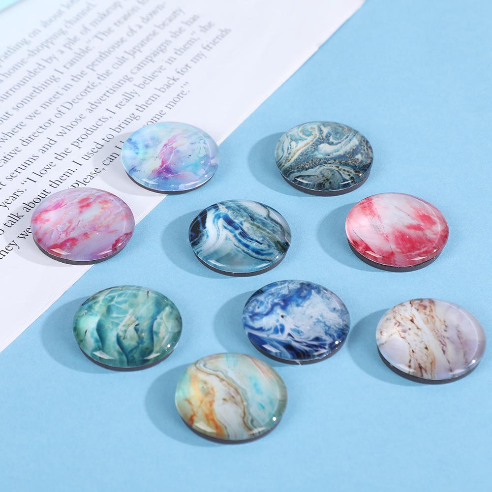 Custom Marble Pattern Crystal Glass Fridge Magnet with Flowing Sand Design