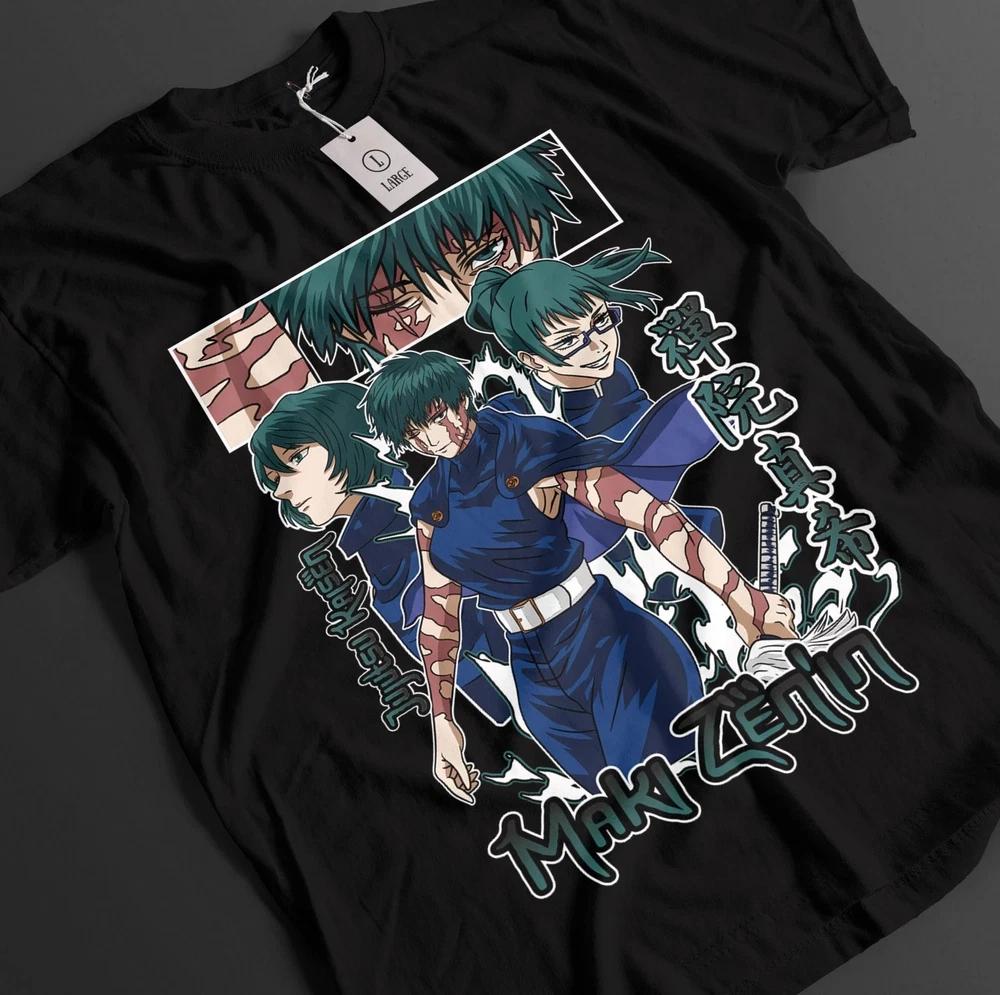 Anime Jujutsu Kaisen Maki Zenin Poses Black TShirt Gift For Otaku S