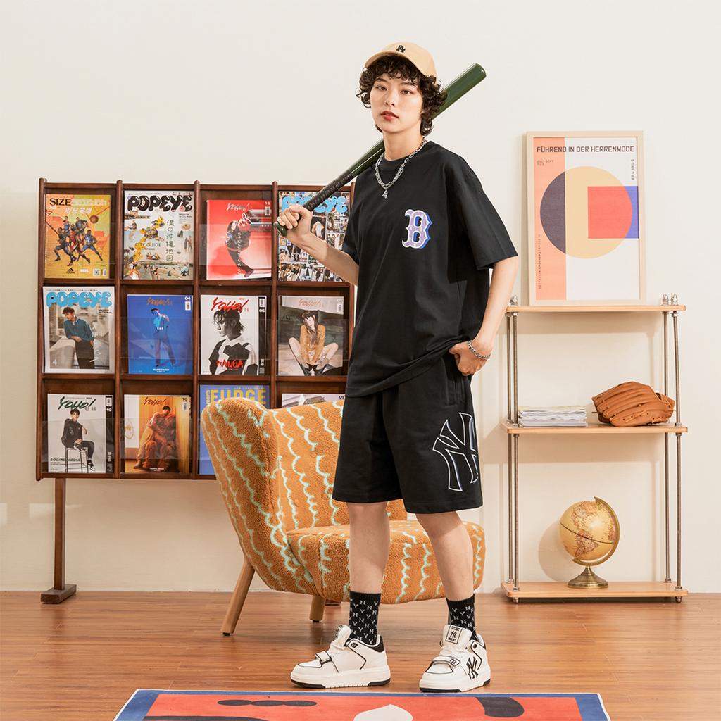 New MLB T Shirt Unisex Charcoal Gray 3ATSM3033-43CGS