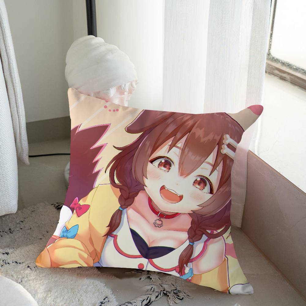 I-INUGAMI KORONE Tecknad Animation Personlig Bild Text Hem Dekorativa Kuddar Hushållsgåvor 45x45cm