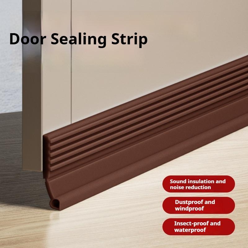 28/50mm Height Door Seal Strip Flexible Soft TPE Under Door Weatherstrip 1M SelfAdhesive Dustproof Windproof Stripping