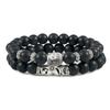 Herren Retro Obsidian Perlenarmband - Trendiges, Nischen-Design für Glück.