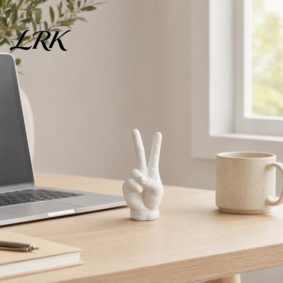 Light Atmosphere Decor Hand Gesture Statue, 3D Printed Yes Finger Sign Sculpture, Modern Home Decoration Decorative Tabletop Ornament for Bookshelf,