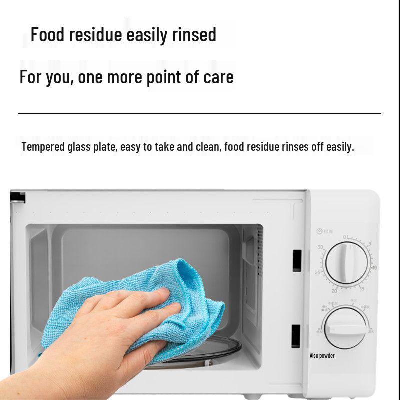 20L Classic Microwave Oven with Double Knob, Turntable, and Easy-Clean Golden Cavity - Model MX80-L.