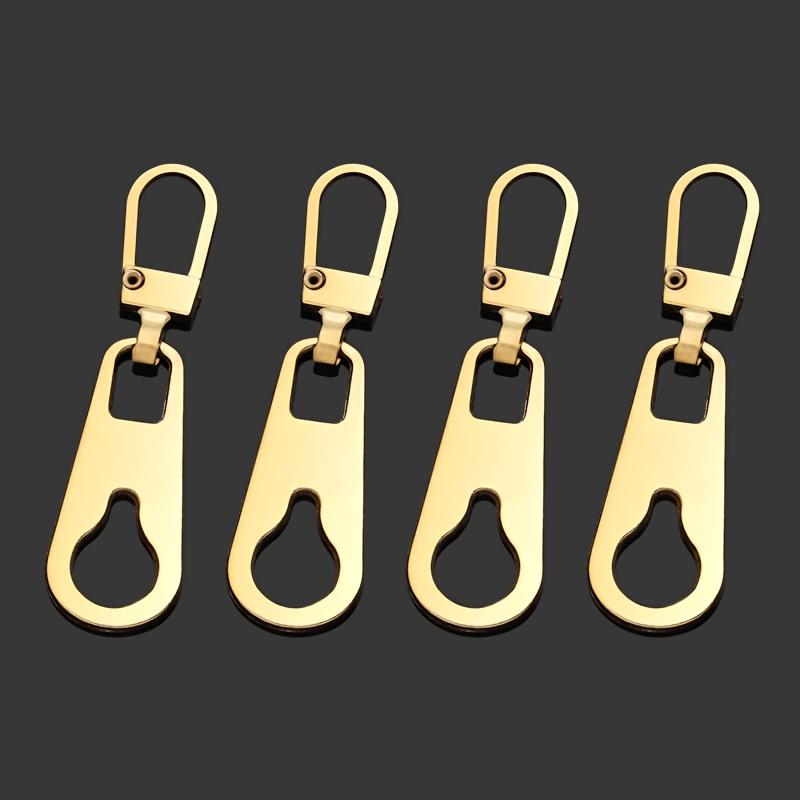 4Pcs Metal Zipper Pulls with Detachable Tabs, Repair Kit for Bags, Backpacks & Clothing, Zipper Slider Pendant Accessories