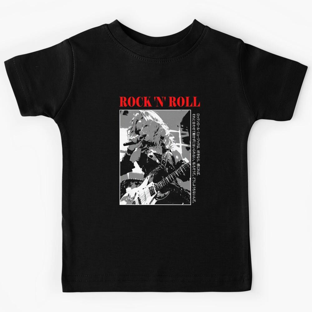 Anime Punk Rock Band Black and White Manga Aesthetic #818 Kids T-Shirt 150