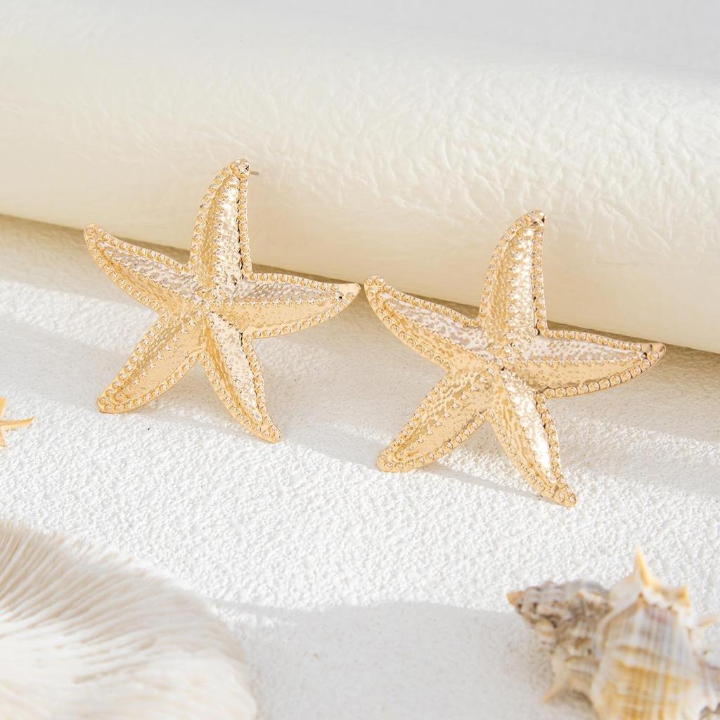 Sea Breeze Party Übertrieben Stern Ohrstecker Personalisierte Urlaub Sommer Strand Seestern Metall Ohrringe Trendy Luxus