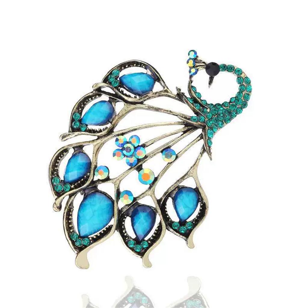 1Pc Elegant Peacock Brooch Charm Retro Pin Gorgeous Luxury Jewelry Accessories Party Birthday Gift Souvenir for Men and Women