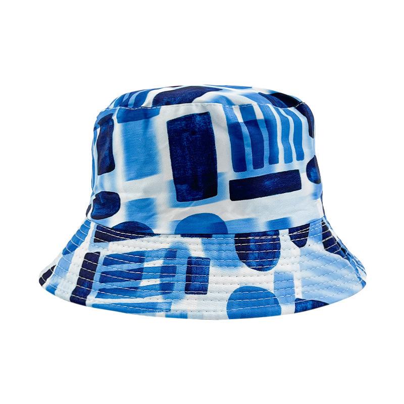 Printed Double Sided Fisherman Hat Outdoor Sun Protection Pot Hat Summer Thin Breathable Sun Hat Women