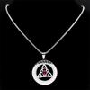 Celtic Trinity Knot Triquetra Necklace for Women Men Silver Color Stainless Steel Stone Witch Necklaces Jewelry Collar N8064S02