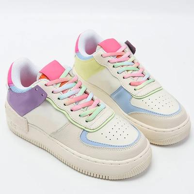 1 Pair of Flat Shoes Colorful Gradient Shoelace Elastic Shoe Laces for Children Adult Sports Shoes Lace Length 80/100/120/140cm