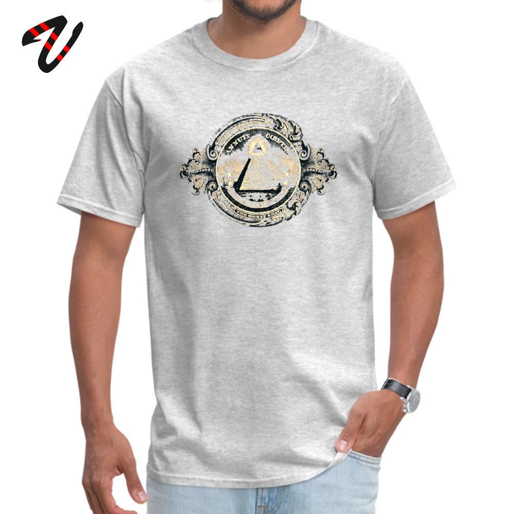 Oberteile Shirt Günstig O-Ausschnitt Individuell Kurzarm Laura Koi Mann T-Shirt Allsehendes Auge Pyramide Dollar Freimaurer Gott Bedrucktes T-Shirt